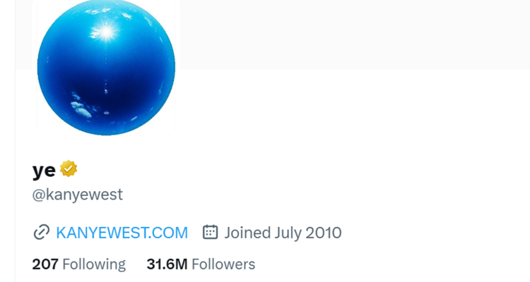 Twitter Kanye's account