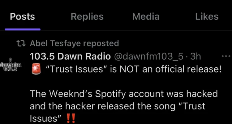 The Weeknd Spotify Trust issues