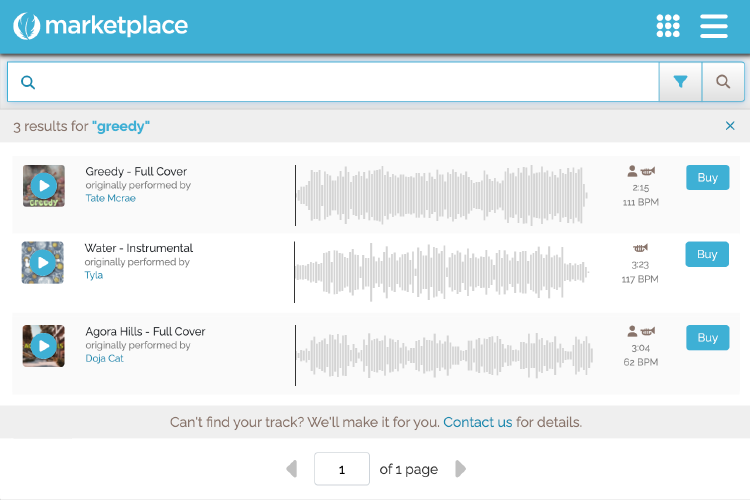 Easy Song Marketplace pre-cleared tracks and covers
