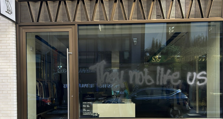 Drake's OVO store tagged 'they not like us' in London