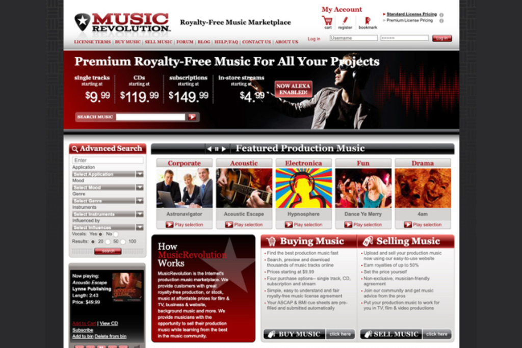 MusicRevolution offers royalty-free music and recurring revenue for artists