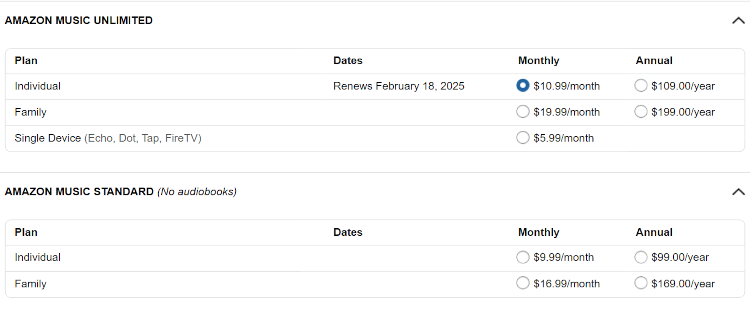 Amazon Music price increase