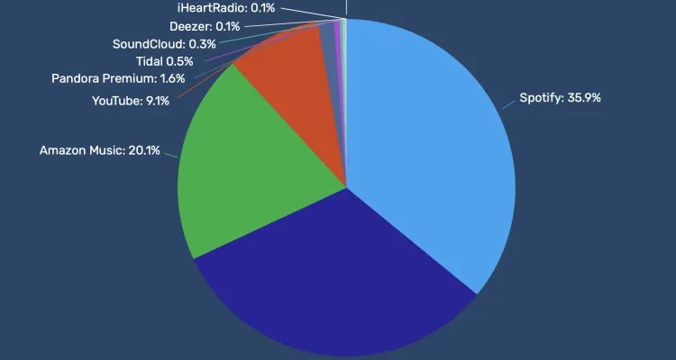 Streaming Music Platform (DSP) Marketshare breakdown, H1 2026 (Source: DMN Pro, Digital Music News)