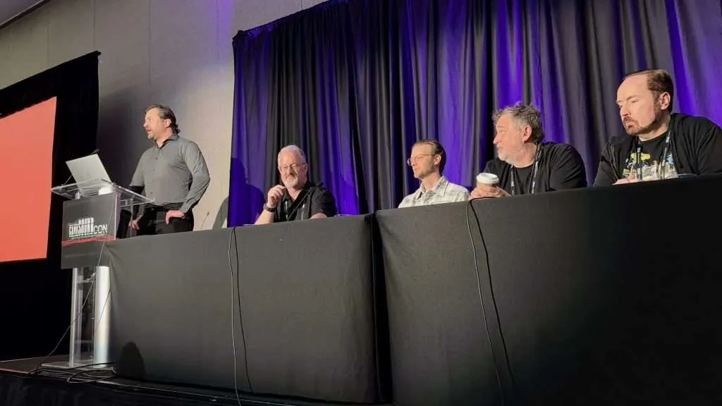 GameSoundCon panelist speaking about game composers royalties