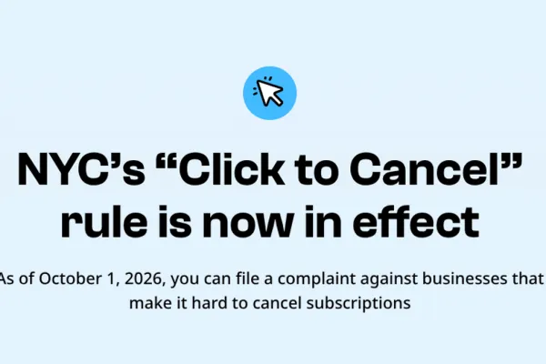 NYC click to cancel subscription rule